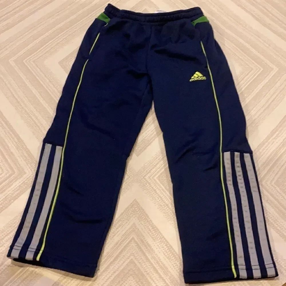 Adidas Navy Blue with Colors Boys Athletic Pants